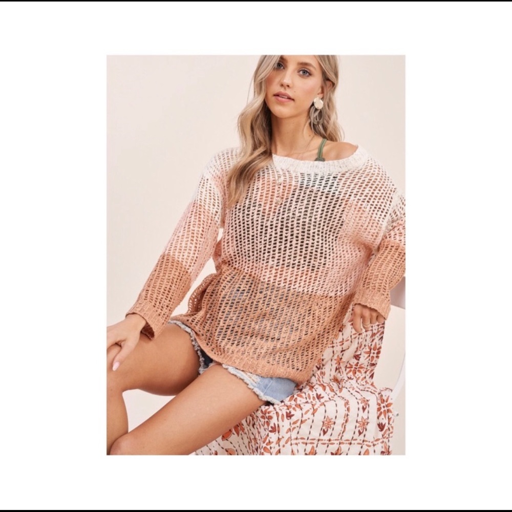 🟣 (2️⃣ LEFT) Color Block Wide Neck Sweater